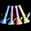 10 "Kaplama Renkli Hookah Buz Catcher Beaker Bong Sigara Boru Kuvars Tırnak ile Renkli Shisha 14.4mm kase ile eşsiz dab teçhizat