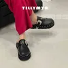 sandals 2023 Summer Women Shoes Punk Metal Rivet Charms Black Pu Mules Slip On Outdoor Platform Modern Slippers Casual For 220623