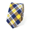 Bow slipsar mode 100% bomull för män avslappnad rutig mens slips gravatas corbatas smala kostymer vestidos slipsar fest nacke tiebow