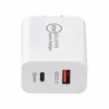 Carregador rápido rápido PD de alta velocidade 20W 12W UE EUA AC Adaptador de energia para viagem em casa USB-C QC3.0 Plugues de carga de parede para iPhone 12 13 14 Samsung tablet pc B1