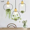 Hänglampor Art Deco Glass Flower Pot Lights For Bar Coffee Dining Table Modern Creative Hanging Lamp Decorative Wood Light FixturesPendan