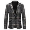 Homme hiver haut de gamme affaires Style britannique coupe ajustée épais Blazers/mode homme haute qualité costume veste manteau 220527