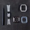 Caixa de cinta de a￧o inoxid￡vel de luxo para Apple Watch 8 Modifica￧￣o da banda 45mm 44mm 41mm Mod Mod Kit Conjunto para Iwatch Series 7 6 SE 5 4 3 2 1