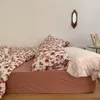 Ensembles de literie Classe A Coton Super Doux Tricoté Nu Dormir Quatre Pièces Rétro Rose Français Petit Floral Tianzhu 1.8 BeddingBedding