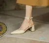 Dress Shoes High Heeled Women Fashion Rome Spring Zomerklassiekers Puntige Toe Stiletto Buckle Sandals Elegant Career Lady Solid Pumps2022