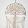 Livets träd Dreamcatcher Boho Beige Tassels Macrame Craft Handgjord vägg hängande bröllop Hem Sovrum Dekoration Dream Catcher 220407