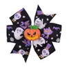 Décoration d'Halloween Nœuds de ruban gros-grain pour bébés filles Fantôme Citrouille Pinwheel Pinces à cheveux Accessoires pour cheveux 33 pouces YSJ178083443