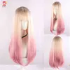 Min klänning älskling marin kitagawa cosplay wig rosa lutning långt hår cosplay lolita ombre hår kostymer y2204085385392