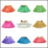 Andere feestelijke feestbenodigdheden Home Garden 30cm Elastische Hawaiiaanse ha danser Gras rokjes voor kinderen tropische enkele laag drop levering 2