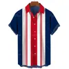 メンズカジュアルシャツメンズシャツハワイアンナショナルボールパターンカミシアス1ボタンの汎用性の高い印刷ティー