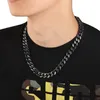 Chains Sliver Gold Plated Jewelry Hip Hop Black Iced Out CZ Miami Cuban Link Chain Cool Alloy NecklaceChains