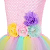 Abiti per ragazze Pastello Trolls Costumi Fata magica Tutu Dress con fiocco per capelli Bambini Halloween Abiti fantasia Bambini Cosplay Tulle Outfit 220423