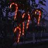 Strängar juldekorationer LED Light Candy Cane Solar Lamps Fairy String Lights Garland Outdoor Lightsled