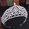 Luxe sprankelende kristallen bruids haaraccessoires tiaras grote diadeem kronen meisjes huwelijksfeest modeontwerp vrouw ornamenten ml 220511