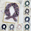 Petit frais petit foulard carré 58 * 58 cm imprimé floral coton lin cou foulards châles et enveloppes dame bureau foulard bandana 220516