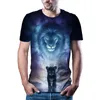 Herr t-shirts herrvarumärke casual djur 3d tryck t-shirt naturliga roliga kläder sommar asiatiska sizemen's
