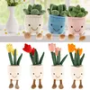 Decorative Objects & Figurines Lifelike Tulip&Succulent Plants Plush Stuffed Decor Toys Soft Bookshelf Doll Creative Potted Flowers