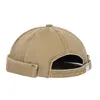 Весна лето мужская шляпа шляпа шапочка с твердым цветом пирс мода дыни кожаная уличная хип -хоп обертывание 220513