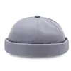 Vintage Brimless Skull Cap Men Summer Cotton Solid Color Street Portable Beanie Hat Outside Hip Hop Docker Hats HCS140