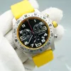 Relógio masculino de luxo Japão Super Quartz Endurance Pro Chronograph 44 mm Avenger Hurricane Amarelo Pulseira de borracha Caixa de aço 1884 Relógios masculinos Relógios de pulso de vidro Hardex