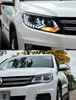 Стайлинг автомобиля для VW Tiguan 2007-2012 светодиодные фары DRL противотуманные фары указатель поворота ближнего и дальнего света ангельские глазки линзы проектора