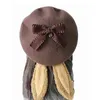 Bunny Beret Mulheres fofas lolita boinas de lã francesa estilo de inverno quente chapéu de gorro j220722