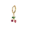 Copper Dangle Fruits Body Earring Hoop Colorful Gem Pineapple Grape Cherry Hoop Earrings for Women and Girls