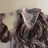 Synthetischer Pferdeschwanz Long Hollywood Wave Ponytail Wrap um Bodywave Clip in Haarteilponytails für Frauen