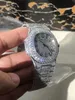 Vente à bas prix Full 5A CZ Diamonds Watch Mens Automatic Winding Mouvement Mouvement Luxury Iced Out Watch Sapphire Glass avec étui et documents