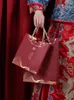 Cadeau cadeau personnalisé sac de fête élégant merci rouge 10pcs papier de stockage de vin bolsas de papel cadeaux de mariage pour les invitéscadeau