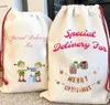 Сублимация пустые Санта -Сакс DIY Персонализированная сумка для шнурки рождественские подарочные пакеты карманы