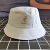 Basker Kangol Cotton Bucket Hats Women Kangaroo broderi Street Fishing Unisex Fashion Sun Protection Basin Flat Top Hatsberets2211287