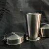 Werkzeug tragbarer Edelstahl -Faltbecher 75 ml/150 ml/250 ml Outdoor -Fahrt zusammenklappbare Kaffeetasse Teleskop -Wanderwanderungswasser