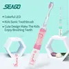 Tandenborstel Seago Sonic Electric Tooth Borstel Kids Batterij Cartoon met kleurrijke LED waterdichte zachte mondhygiëne Massage Tandenzorg SG977 0511