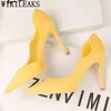 Sapatos de festa fetiche de salto alto bombas mulheres sandálias extremas elegantes amarelo novo 2022220513