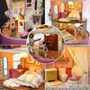 DIY Dollhouse Rotate Music Box Miniature Assemble Kits Doll House With Furnitures Wooden House Toys for Children Birthday Gift