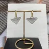 Designer Earrings Fashion Triangle Earing Simple Hoop for Man Womens Classic 2 Colors High Quality