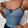 Camis For Ladies Sexy Off Shoulder Woman Tank Top Camisole Spaghetti Strap Colorblock Tops Elegant French Chic LadiesTops Y220509