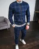 رجال مسارات الرجال للرجال أزياء الأزياء منقوشة الرجل يضع العلامة التجارية العصرية للملابس الرياضية الربيع السترة سروال 2 قطعة مجموعة 3D printme x41c#