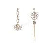 Fashion Dangle Earring Diamond Studded Gold Flower Asymmetric Tassel Earrings For Women Personality Exquisite Design Ins Jewelry Gifts