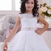 Girl039s Kleider Blumenmädchen mit Schleife, Perlen, Kristall, Schnürung, Applikation, Ballkleid, Erstkommunionkleid für Mädchen, individuelle Weste 5866480