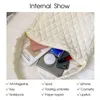 Bolsa de noite Bolsa de luxo Pad algodão ombro para mulheres Crossbody Bolsa de designer Bola de tira ampla Messenger Pack 0623