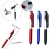 4 In1 Ballpoint vouwbare mobiele telefoonhouder/ LED -licht/ aanraakcapacitief touchscreen Ball Pen Writing Tool kantoorvoorraad