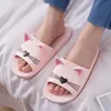 Cute Cat Ear Pantofole da donna Summer Indoor Bagno Ladies Slides Sandali Home Flats Amanti Scarpe Pantofole da uomo 220620