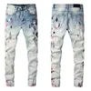 2022 Nya modemän designer jeans högkvalitativa rippade denim byxor lyxiga hiphop -nödställda blixtlåsbyxor för manlig kamouflage coloer