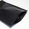 Aluminium folie mat zwart traan inkeping pakket zakken ritssluiting warmteafdichting 100 pcs hoogwaardige mylar stand -up tas