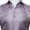 Camisas de vestido masculinas Barry.wang Luxury Pink Paisley Silk Men de manga longa Flor casual para a camisa de designer BCCY-0024Men Quin22