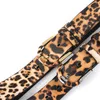 Cinturones a la moda con estampado de leopardo para mujer de cuero genuino para Jeans de talla grande Sexy con hebilla dorada cinturón femenino cinturones de cintura