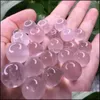 20 stuks / partij mooi klein formaat natuurlijke rock rose quartz stenen kristallen bol bol genezing business gift drop levering 2021 kralen kunst ambachten