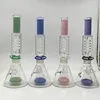 Narguilé verre Bong glycérine bécher pipe avec huile eau avec bol de 18,8 mm et clip de couleur